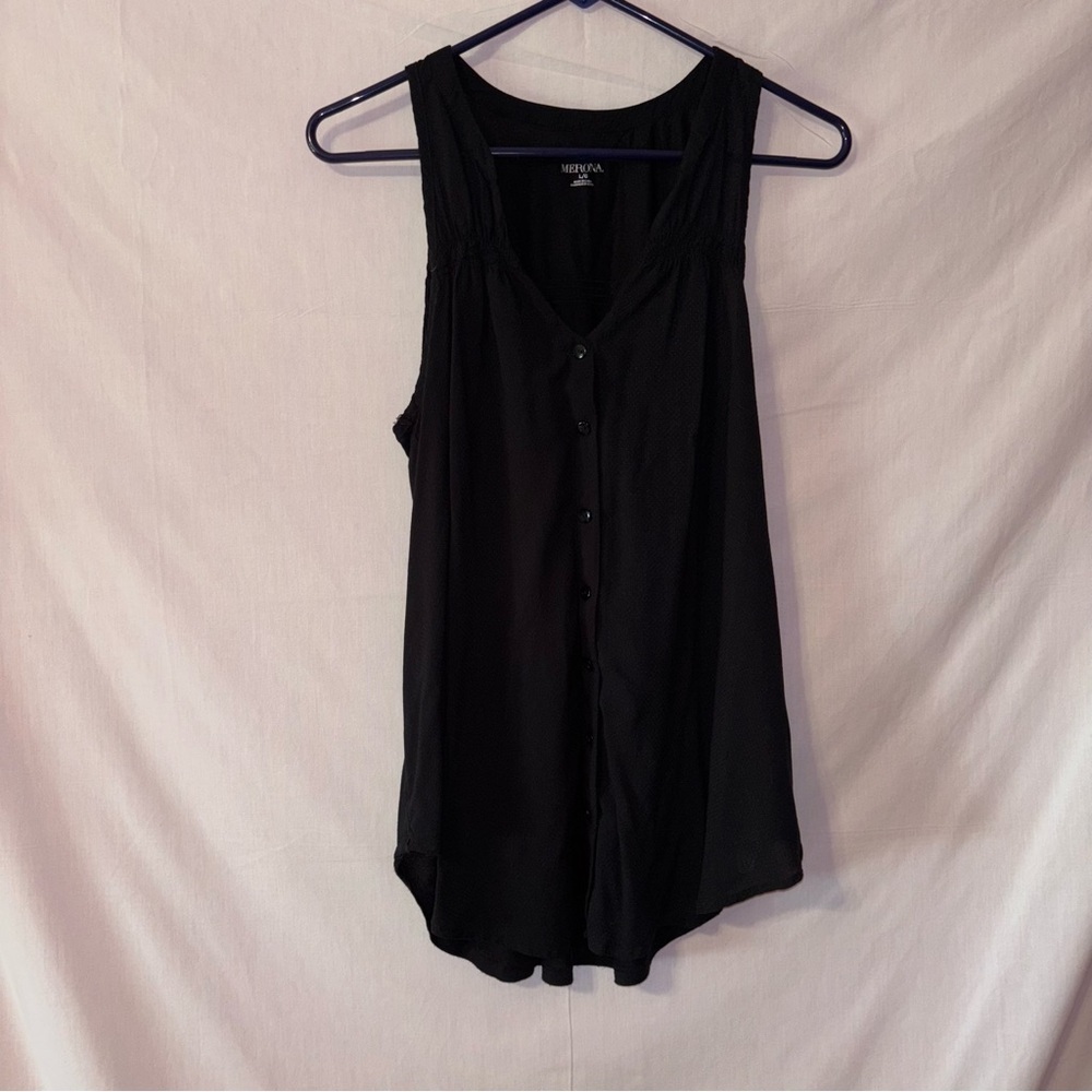 Mossimo Supply Co. Black Button-Down Tank Top
